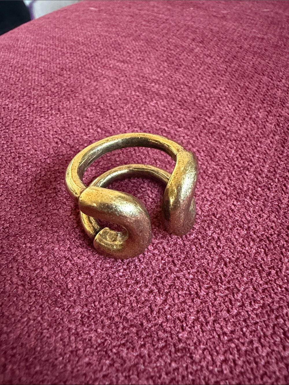 Giles & Brother Gold-Tone Sculptural Open Ring, size 7/8